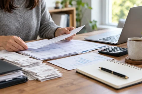 UK taxpayer organising Self Assessment records, receipts and digital tax documents