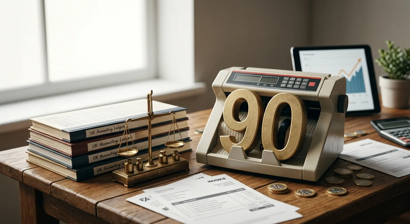 UK small business owner reviewing VAT registration threshold and digital accounting records