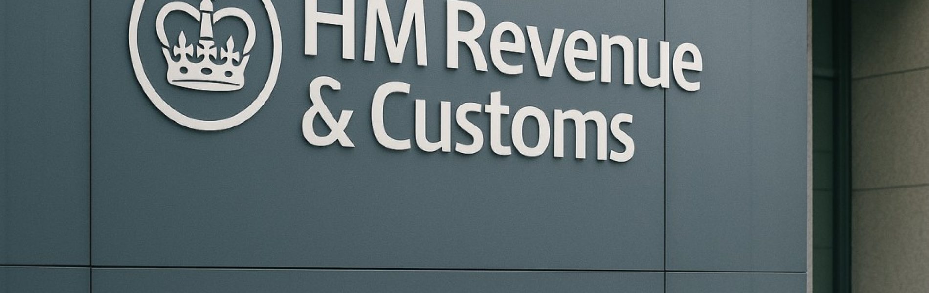 HM revenue and customs written on the wall with the logo