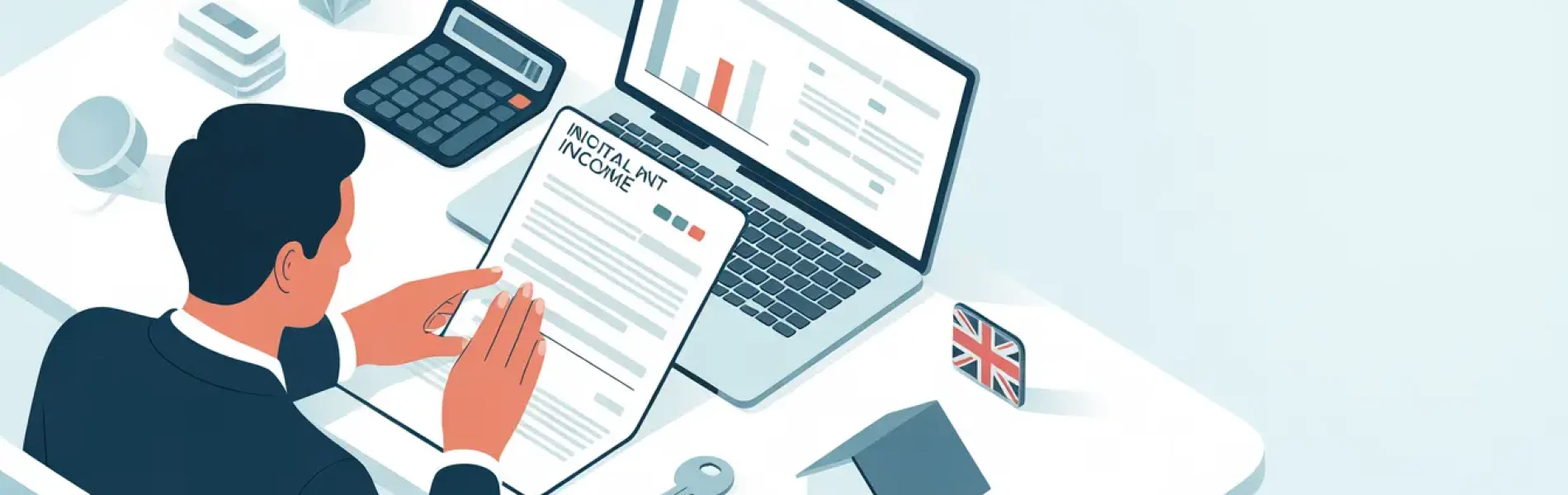 UK Accountants for Landlords working on the desk