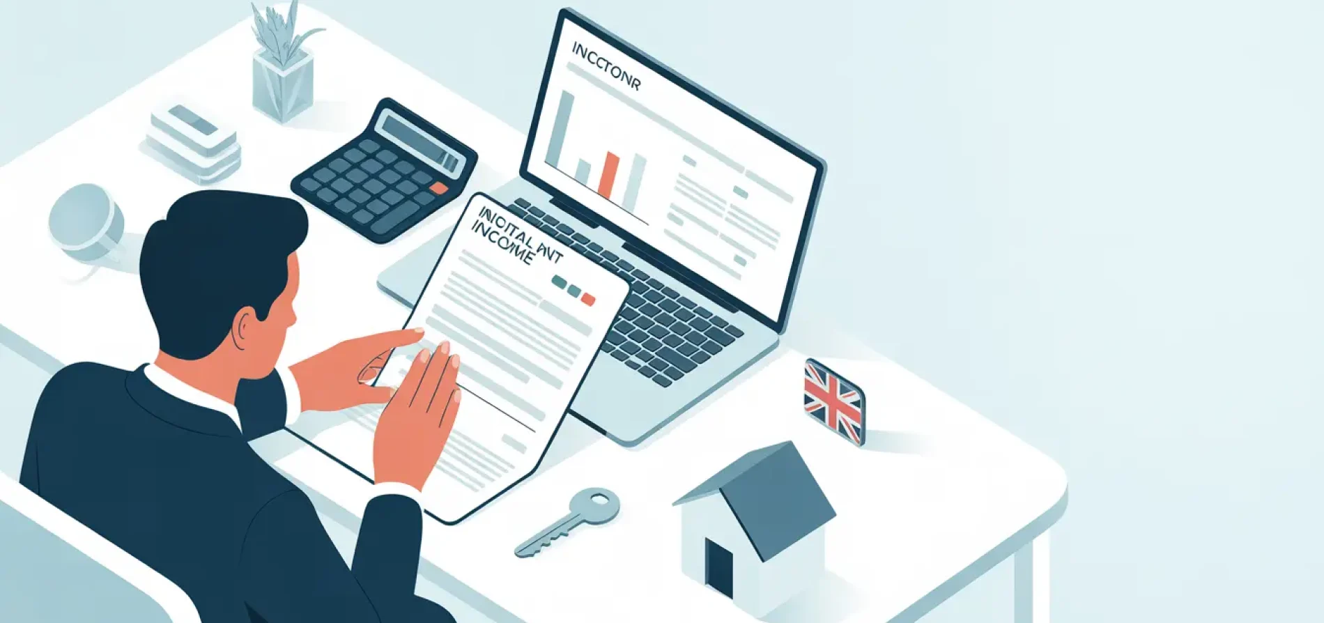 UK Accountants for Landlords working on the desk