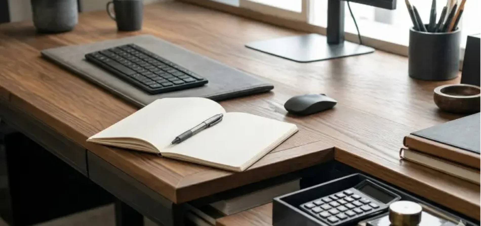 K company director reviewing Corporation Tax planning documents with an accountant